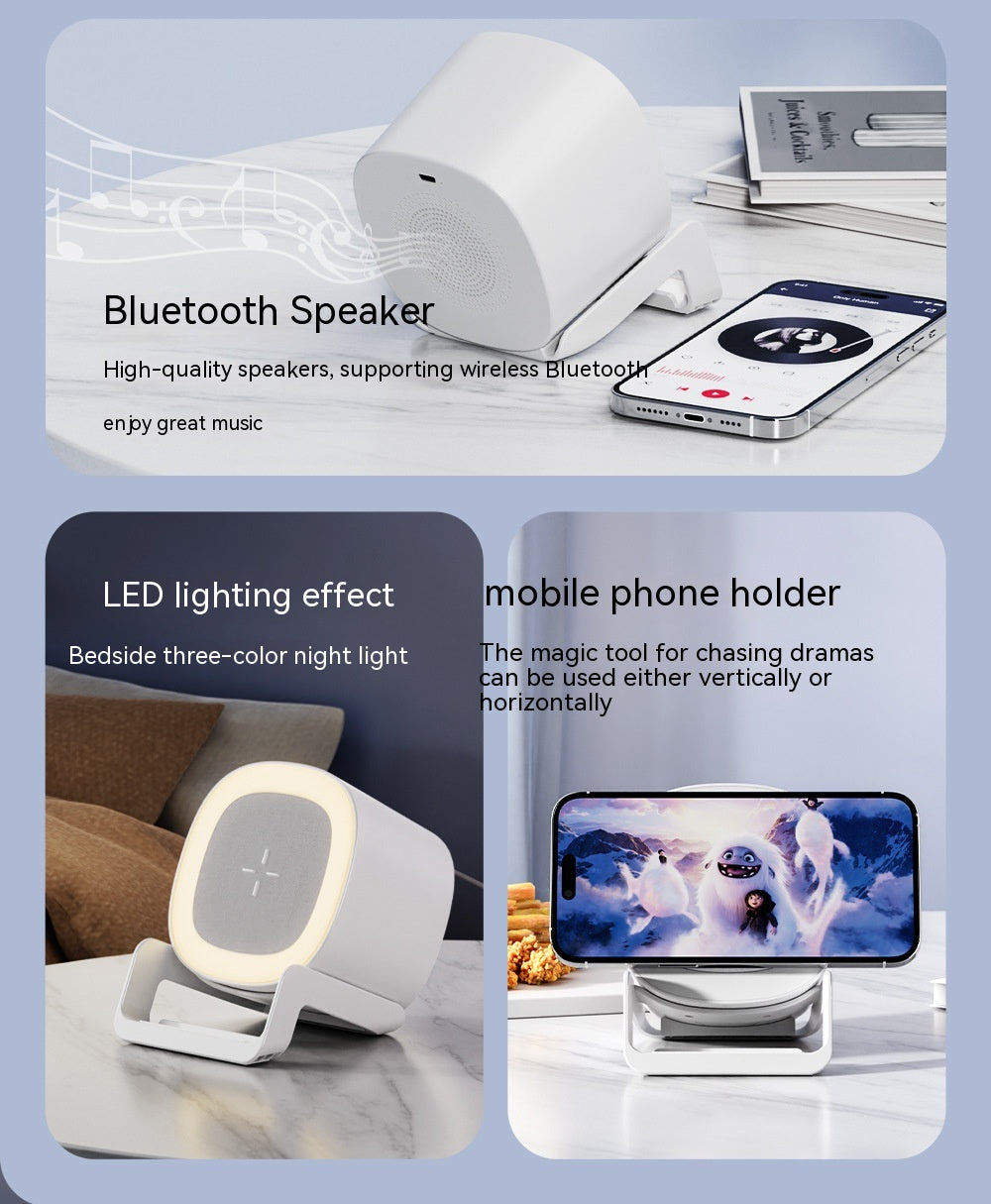 Four-in-one Mobile Phone Holder Wireless Charger Bluetooth Audio