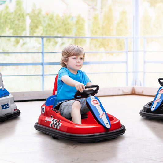 Bumper Car for Kids, 360° Rotation 6V Electric Ride On Bumper, Red