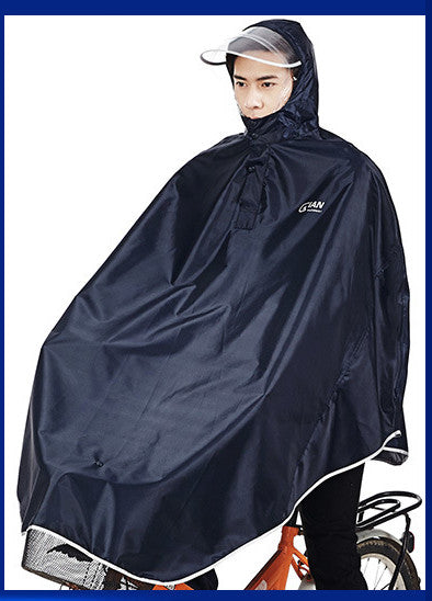 Electric bike bicycle single adult transparent hat raincoat
