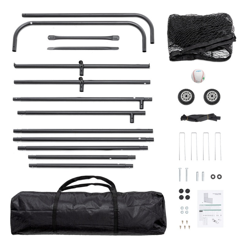 Type Baseball Hitting Cage Net, Wheeled Baseball Pitching Net 84 Inches High X 84 Inches Wide, With 42 Inches X 42 Inches Opening, Including Tote Bag, Prohibited Platform Temu