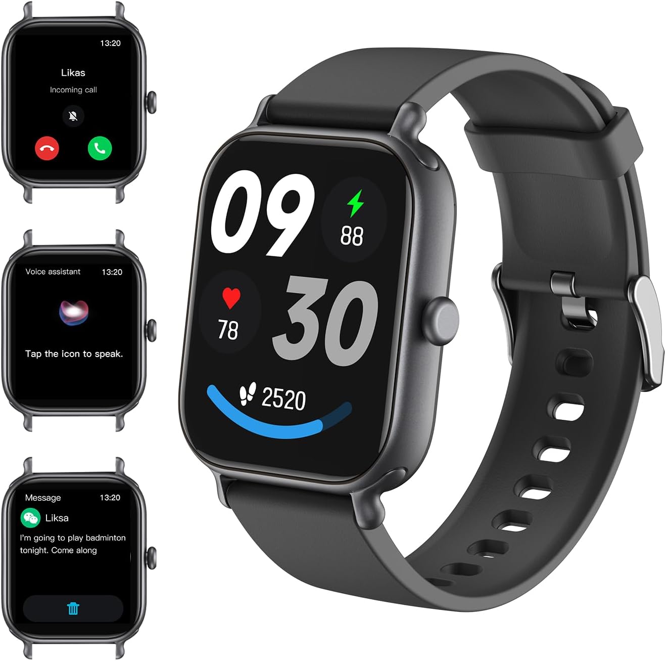2.0 Inch HD - Fashion Smartwatch Bluetooth Talking, IP68 Showerproof Mental Health Tracker, Anxiety Relief Fitness Tracker