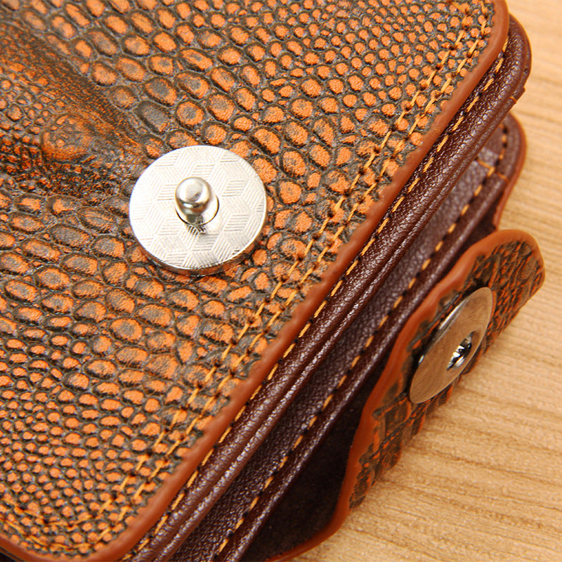 Men's Short Coin Personality Hipster Korean Style Magnetic Snap Wallet