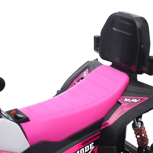 Ride On Toy Car,12V  Electric ATV Car For Kids, 4 Wheeler Electric Toy Car With Bluetooth,light,Leather Seaters,,for Boys,Girls,indoor And Out Door