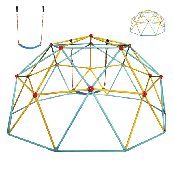 10FT Climbing Dome For Kids Jungle Gym Apply To Park Dome Climber With Swing Playground Equipment,Blue