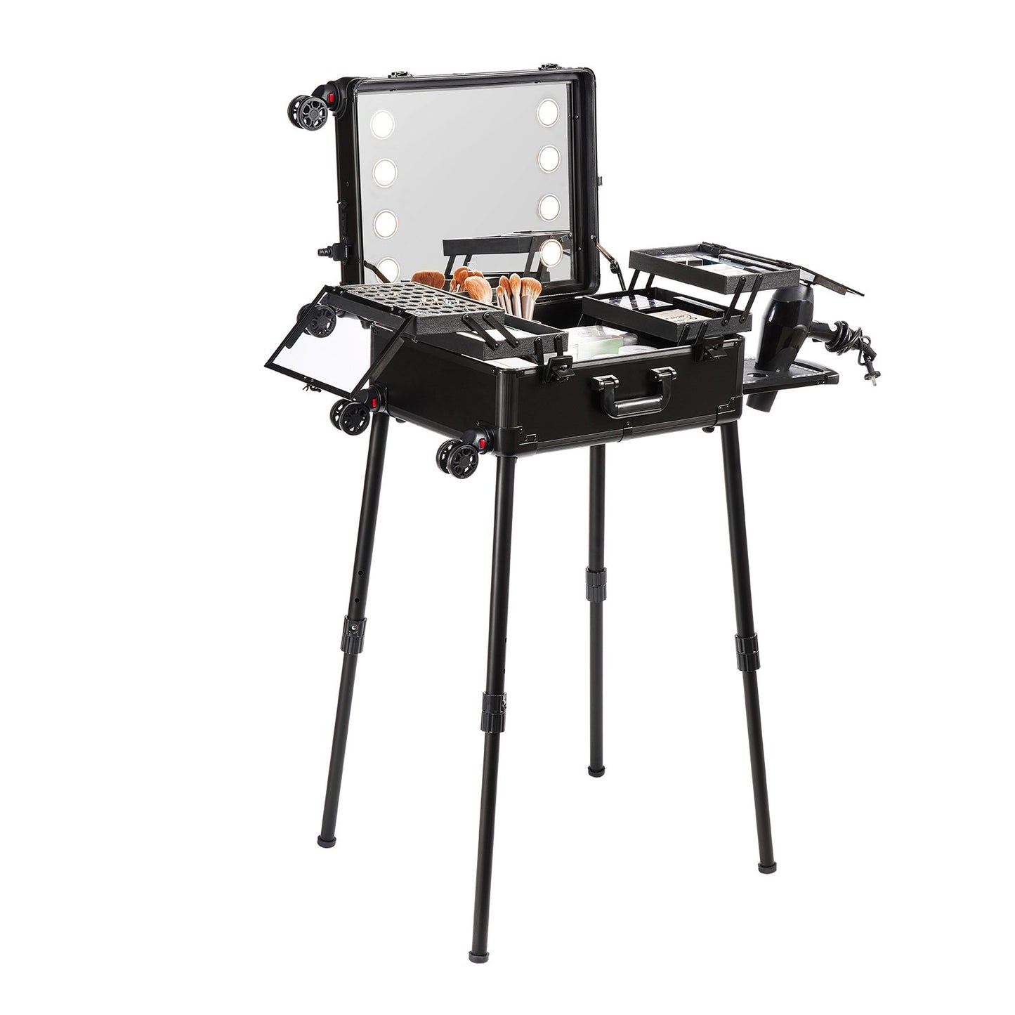 Kosmetikkoffer 1030 X 510 X 1360 Mm Schminktasche ABS + MDF-Platte + Aluminiumrahmen Schminkkoffer Make-Up Koffer Ideal Für Friseur-, Make-up-Studios, Hochzeits- Oder Event-Make-up