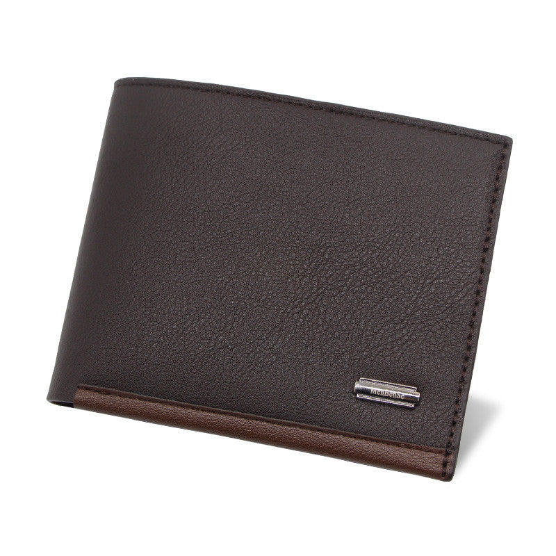 Men's Short Business Horizontal Tri-fold Bag Wallet