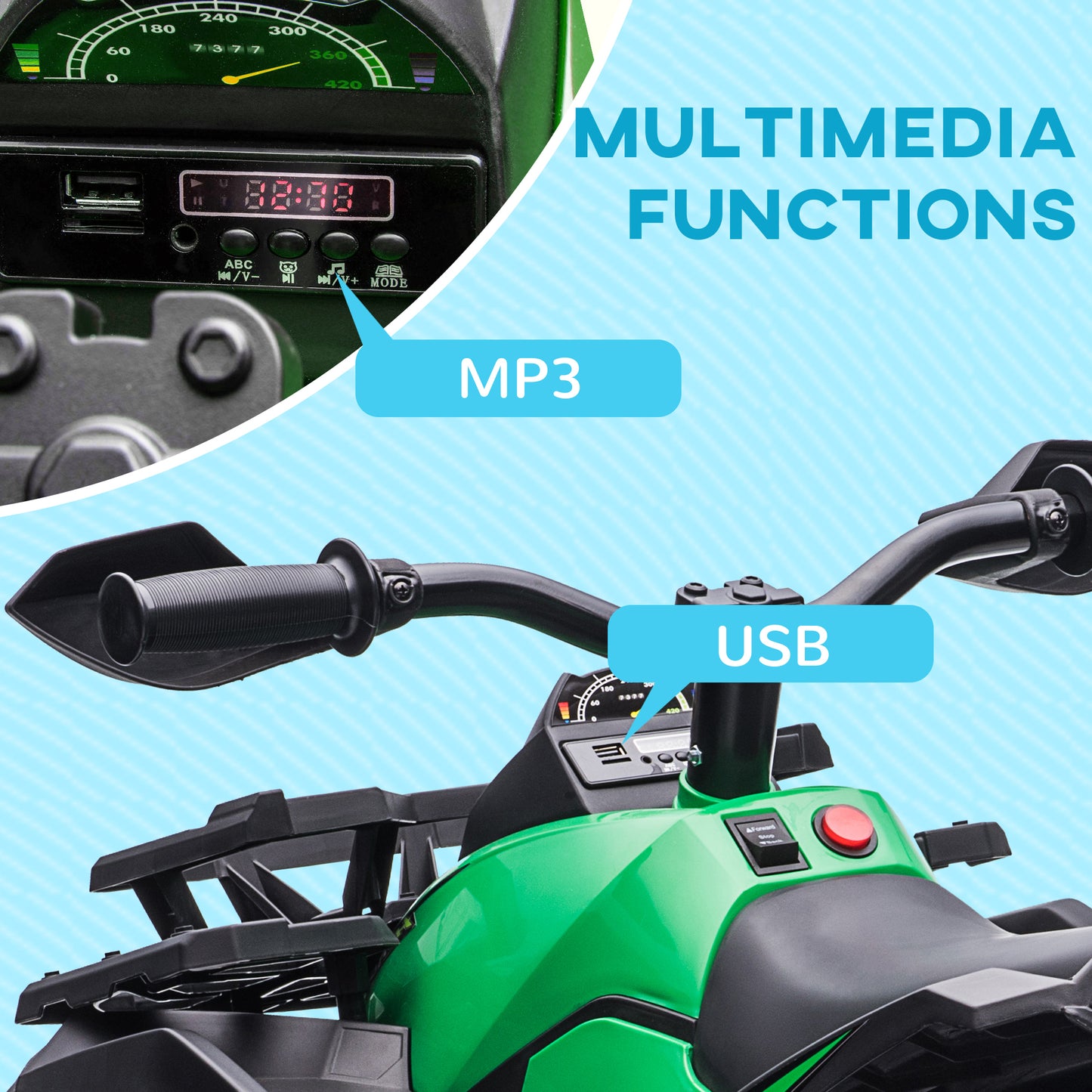 12V 4 Wheeler Kids ATV with Music