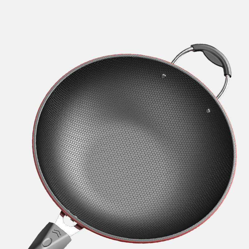 Full size honeycomb nonstick wok flat bottom