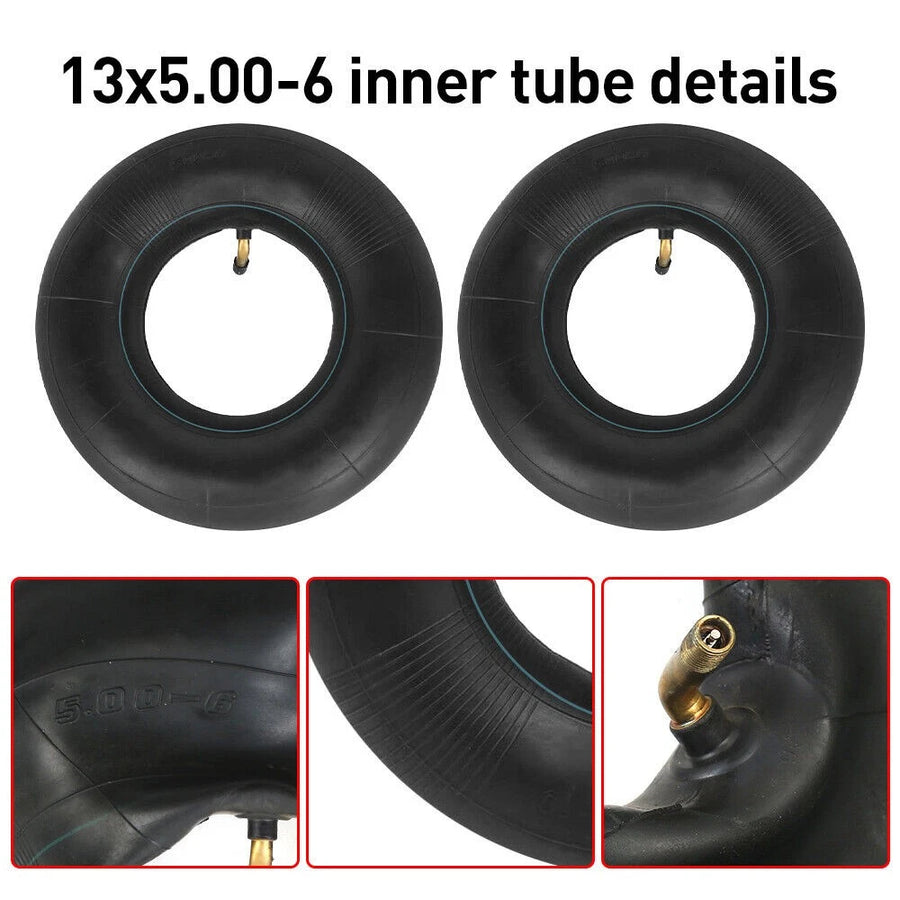 2x 13x5.00-6 Inner Tubes Bent Valve For Ride On Mower Quad ATV Garden Tractor