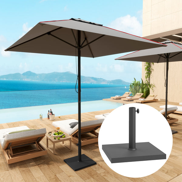 Patio Umbrella Base, 40 Lbs Concrete Heavy Duty Umbrella Base, Outdoor Umbrella Stand Patio Umbrella Holder For 1.5"/1.9" Umbrella Poles For Outdoor, Lawn, Poolside, Black