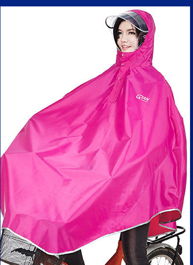 Electric bike bicycle single adult transparent hat raincoat