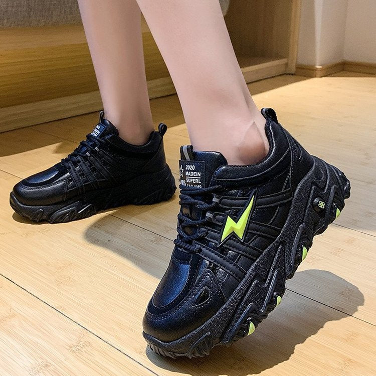 Platform sneakers with platform sole