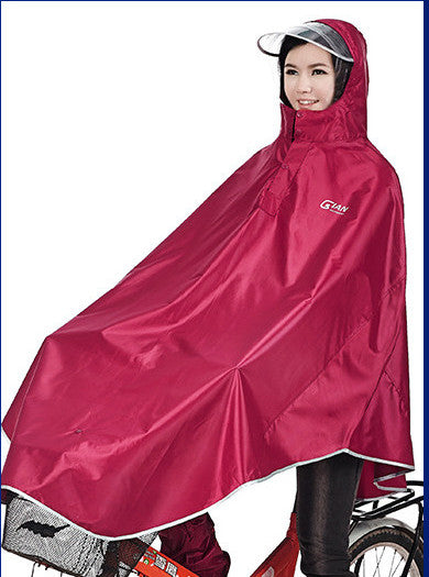 Electric bike bicycle single adult transparent hat raincoat