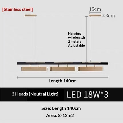 Rectangular Modern Metal Minimalist Pendant Light
