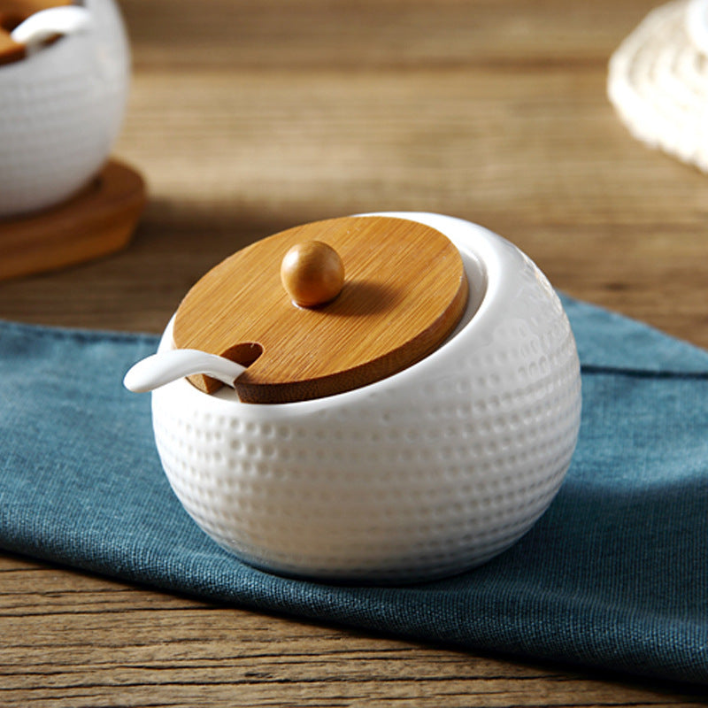 Bamboo lid seasoning jar