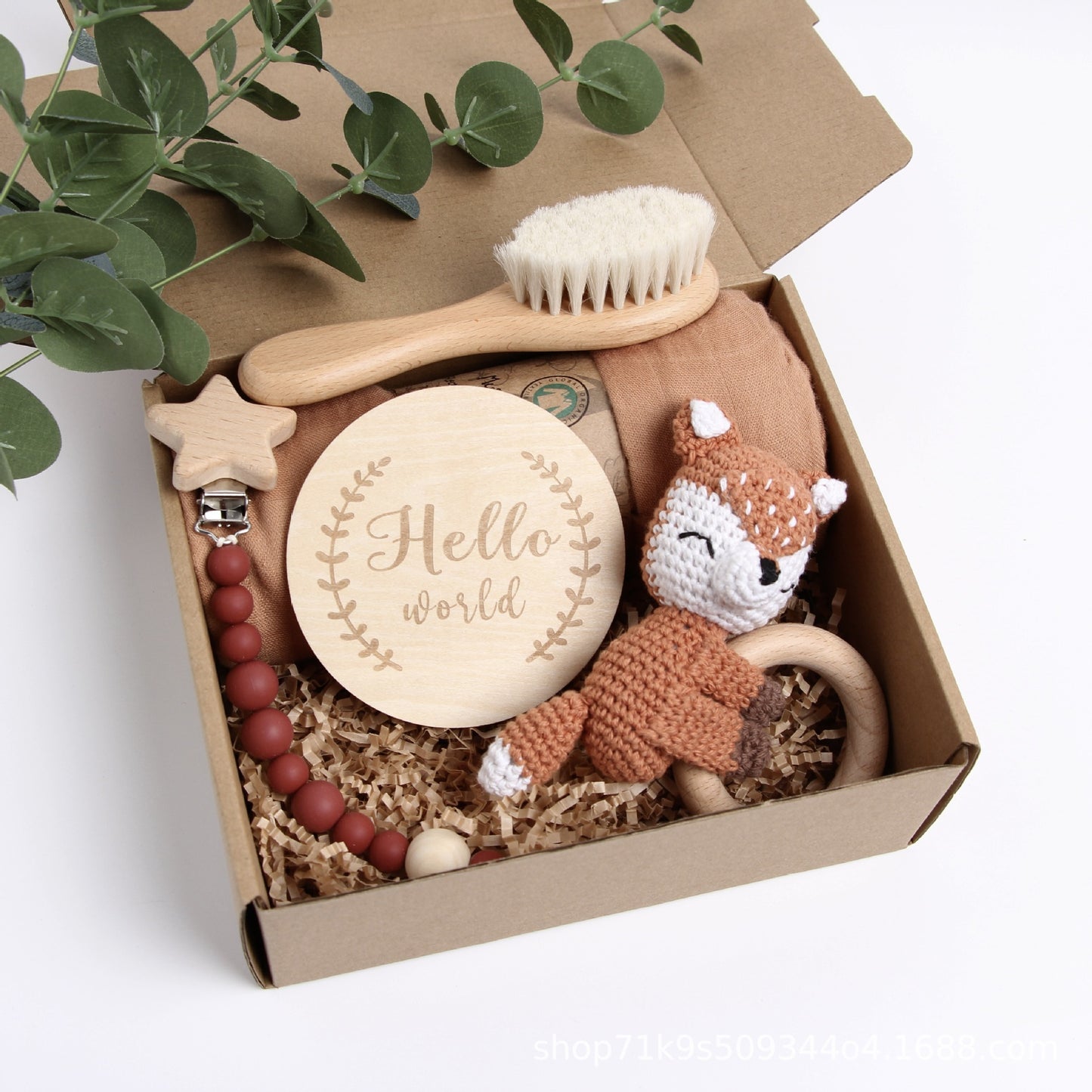 Christmas Reindeer Baby Baby Shower Gift Set Wooden Panda Toy
