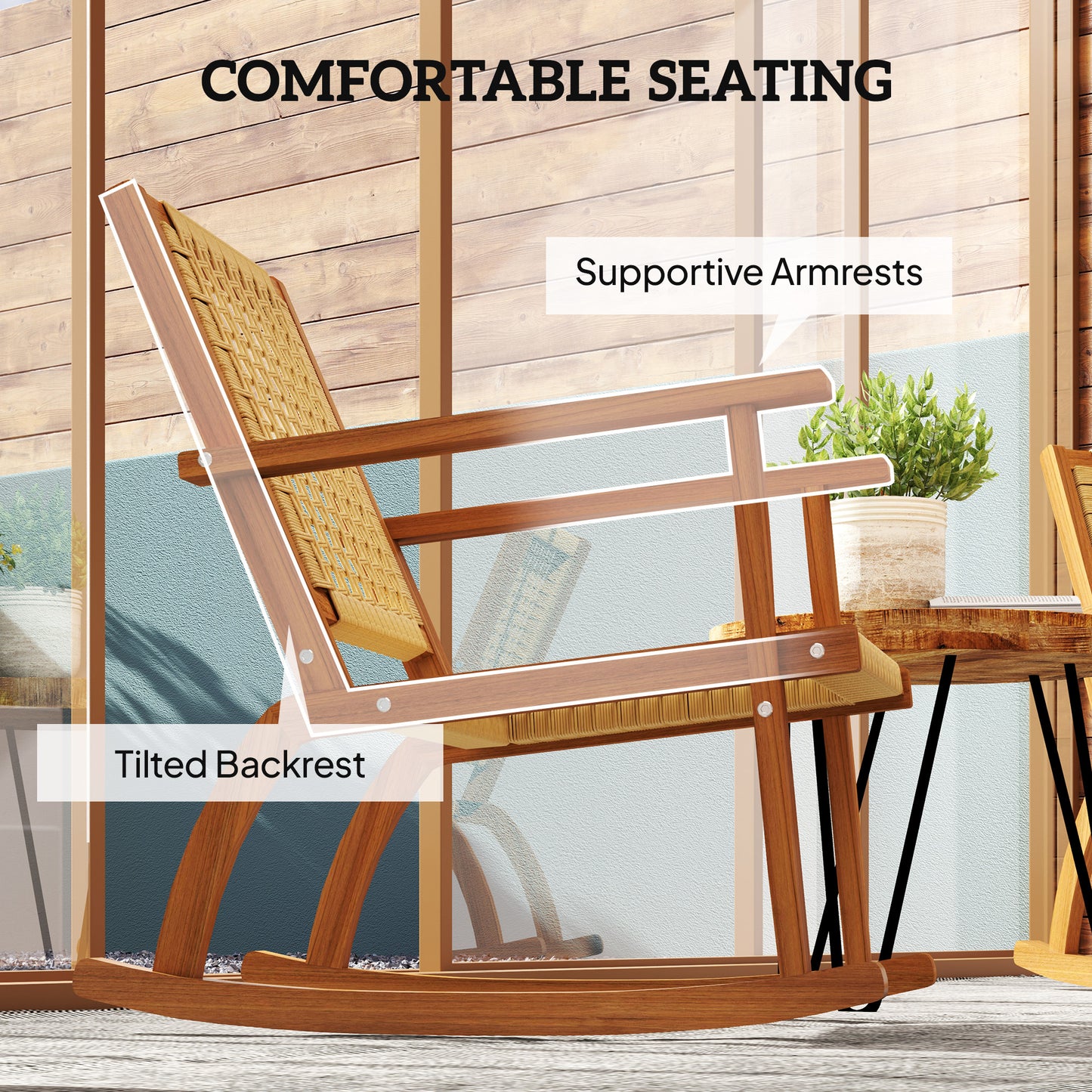 Outdoor Lawn Rocking Chair Set of 2