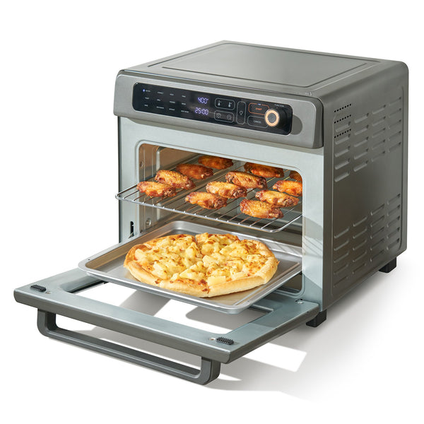 12-IN-1 Air Fryer Toaster Oven, 25L Convection Oven, 1700W Stainless Steel Toaster Ovens Countertop Combo With Grill, Pizza Pan, Gloves, 12 Slices Toast, 12-inch Pizza, Home And Commercial Use