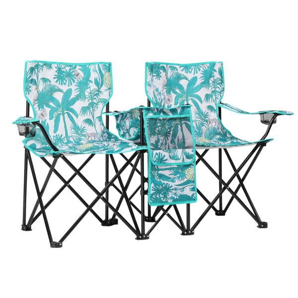 Pineapple Pattern Fishing Chair Iron Bracket Oxford Cloth 85kg With Sun Umbrella