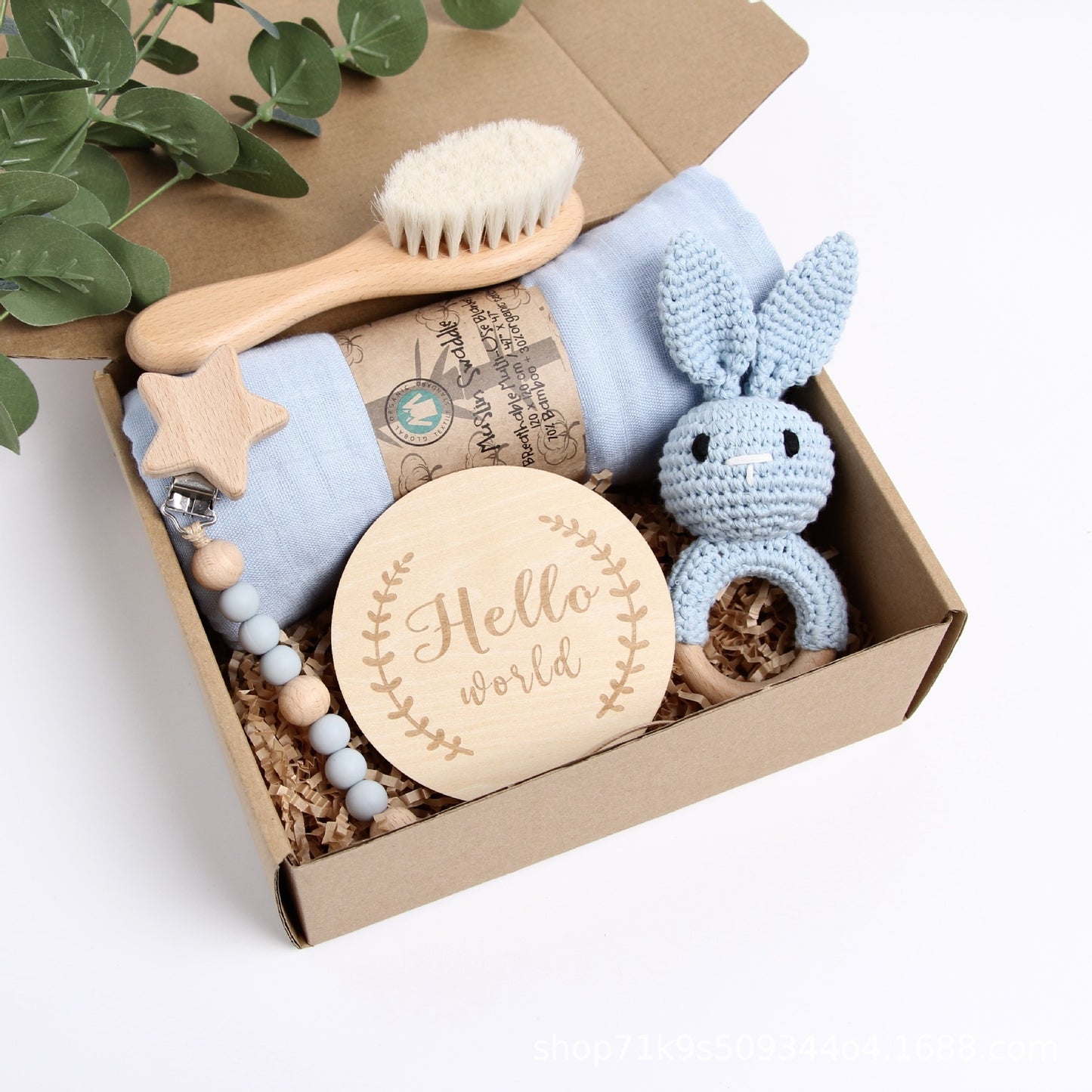 Christmas Reindeer Baby Baby Shower Gift Set Wooden Panda Toy