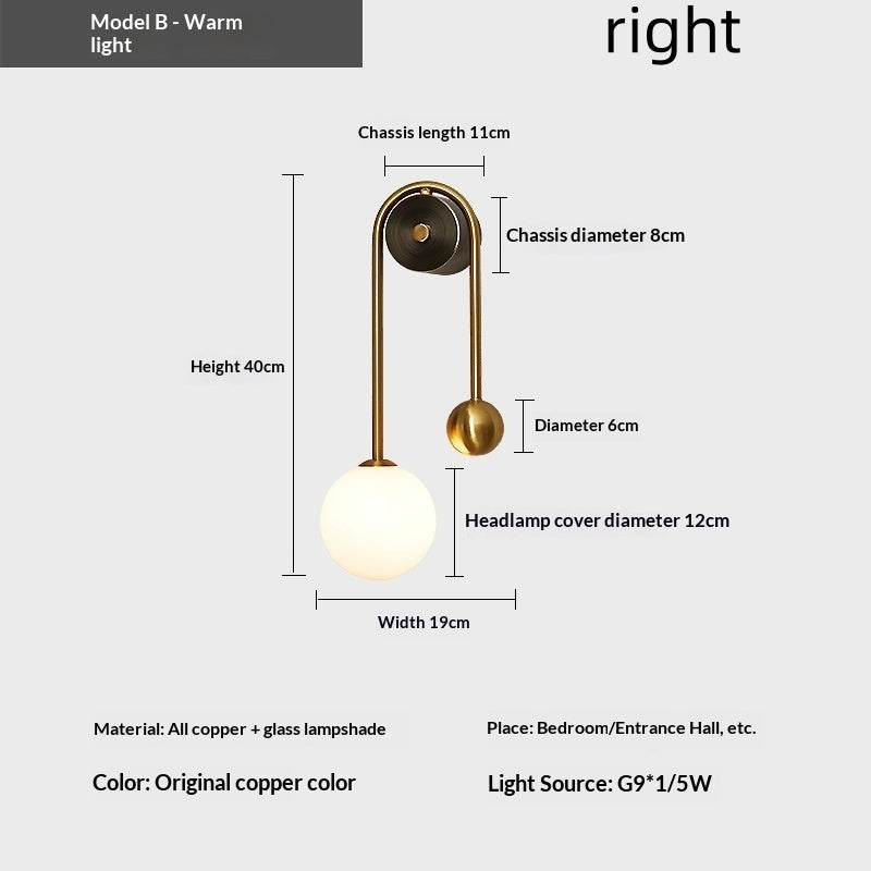 Modern Simple Golden Light Luxury Wall Lamp