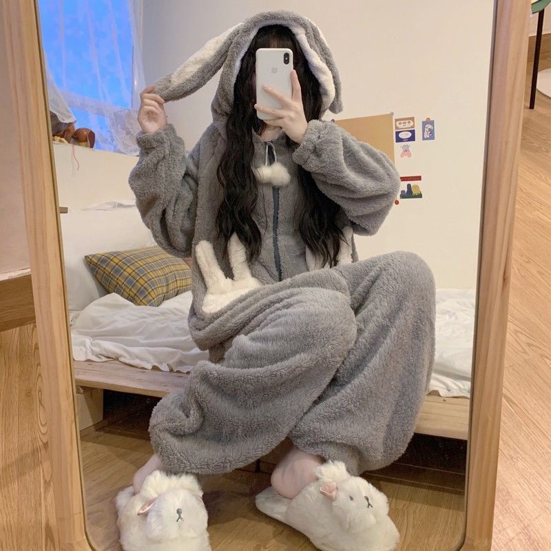 Season Thick Coral Fleece Pajamas Women