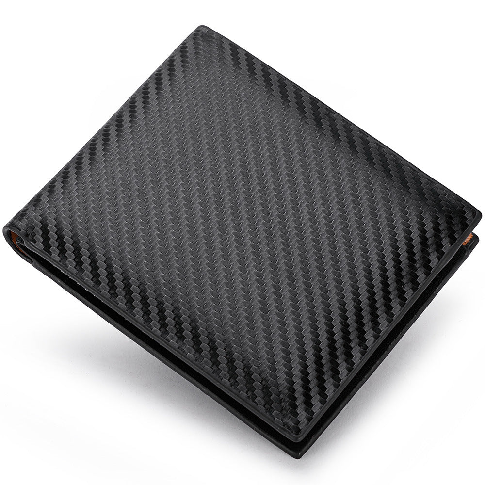 Carbon Fiber Wallet Men's Card Holder One-piece Zipper