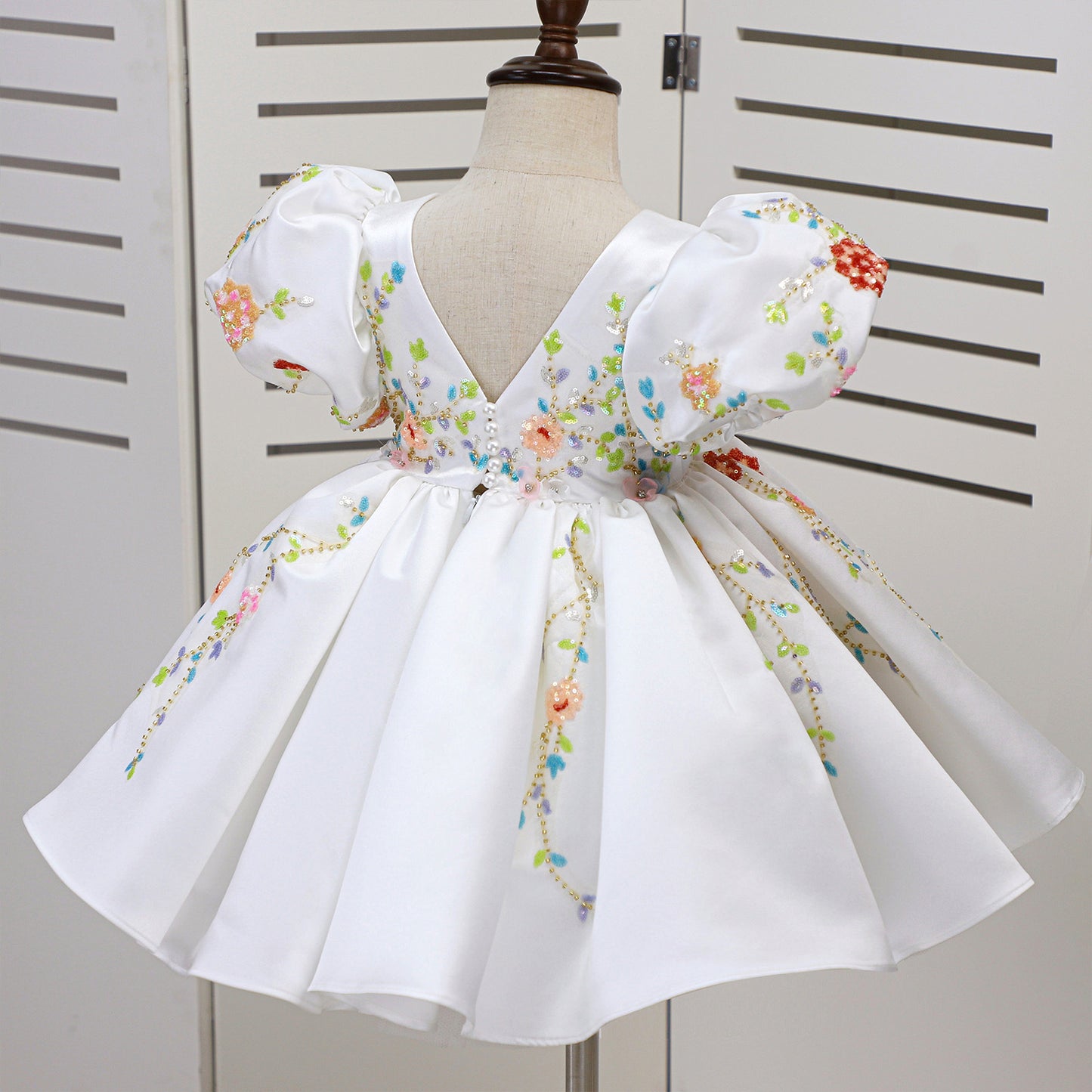 Girls' Versatile Leisure Handmade Applique Luxury Party Dress