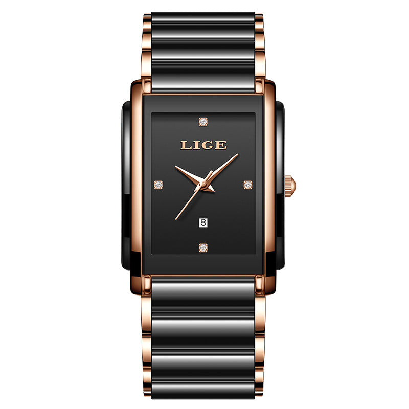 Fashion Ceramic Stainless Steel Couple Watches Quartz Watch
