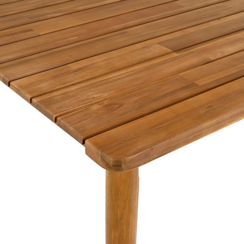Acacia Wood Dining Table 6-Person Outdoor Table, Farmhouse Furniture For Patio, Garden, Backyard, Teak 180 LBS Weight Capacity 63L