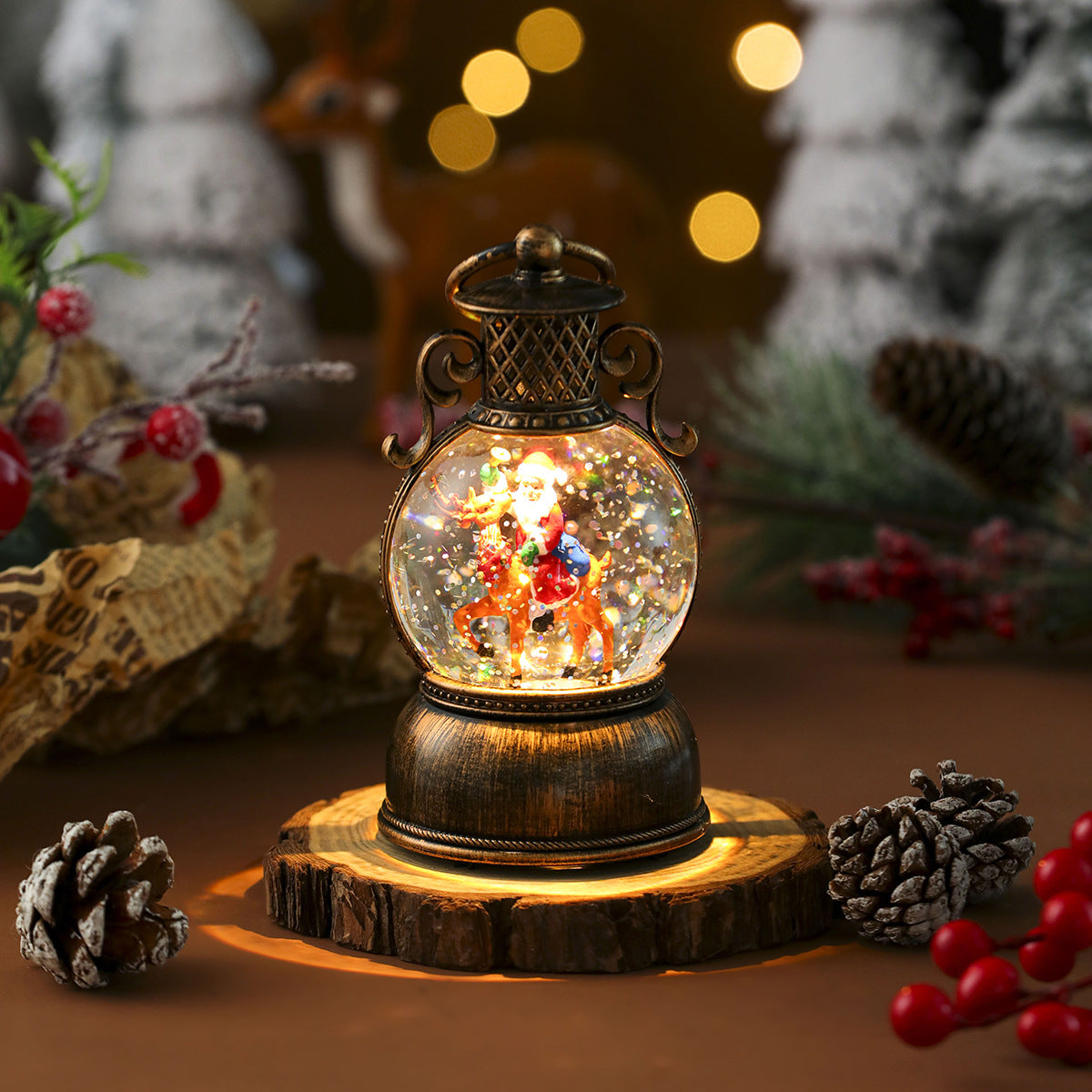 USB Music Snowflake Christmas Light Resin Ornament Christmas
