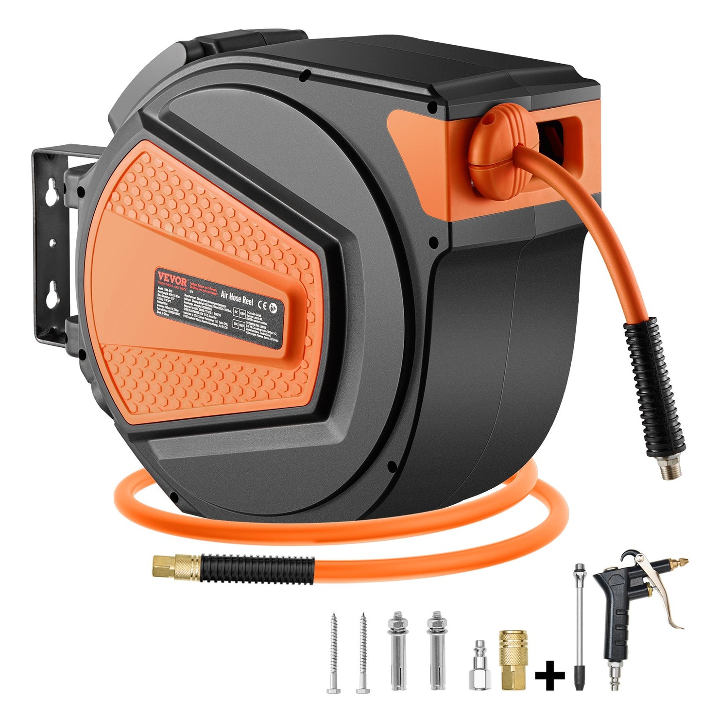 Retractable Air Hose Reel  Hybrid Enclosed Air Hose 300 PSI