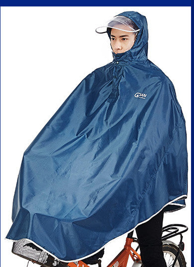 Electric bike bicycle single adult transparent hat raincoat
