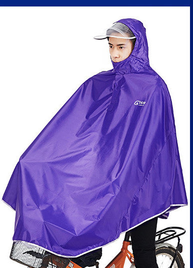 Electric bike bicycle single adult transparent hat raincoat