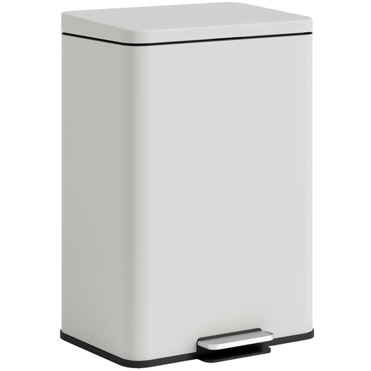 20L Kitchen Bin With Soft-Close Lid And Stay-Open Function, Pedal Bin With Removable Inner Bucket For Kitchen, Office, Home, Cream