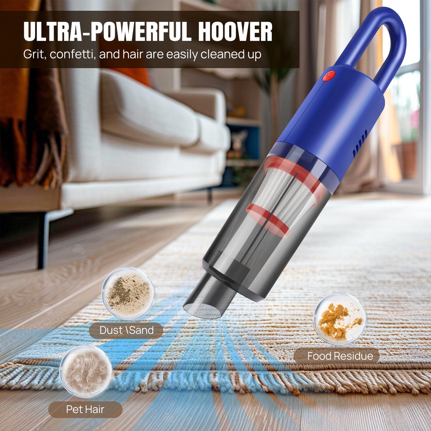 Cordless Handheld Car Vacuum Cleaner Wet Dry Powerful Strong Suction Cleaning UK