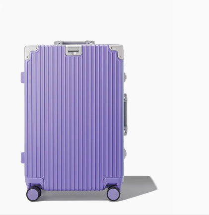 Mute Universal Wheel Password Leather Suitcase Aluminum Frame
