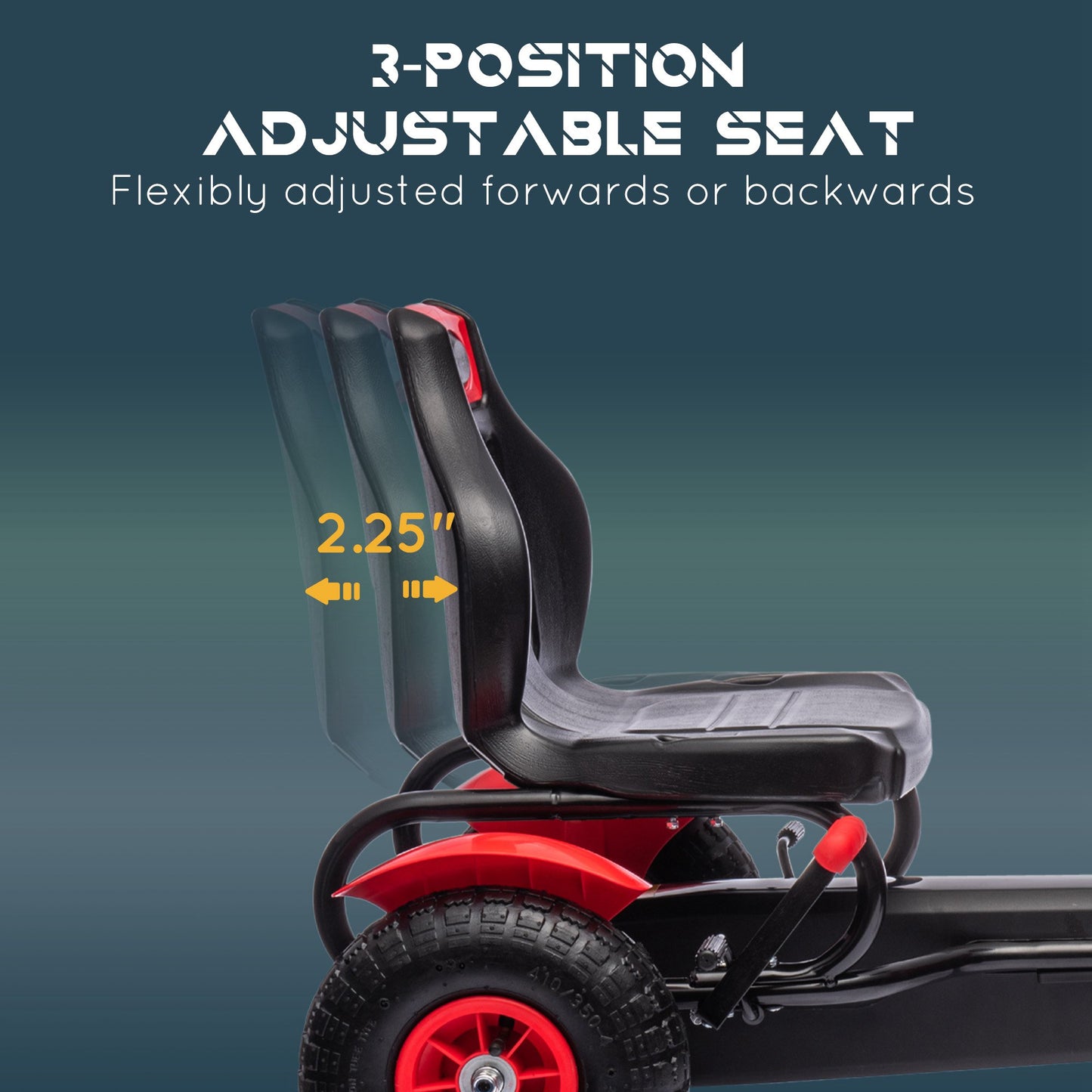 Kids Pedal Go Kart W/ Adjustable Seat
