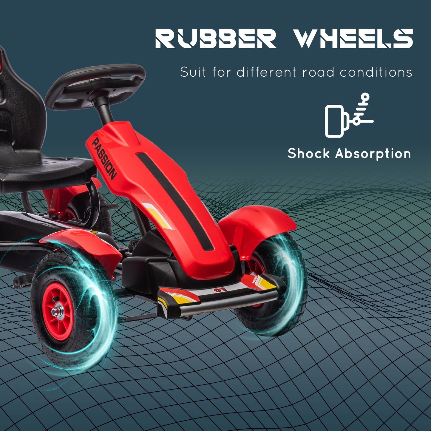 Kids Pedal Go Kart W/ Adjustable Seat