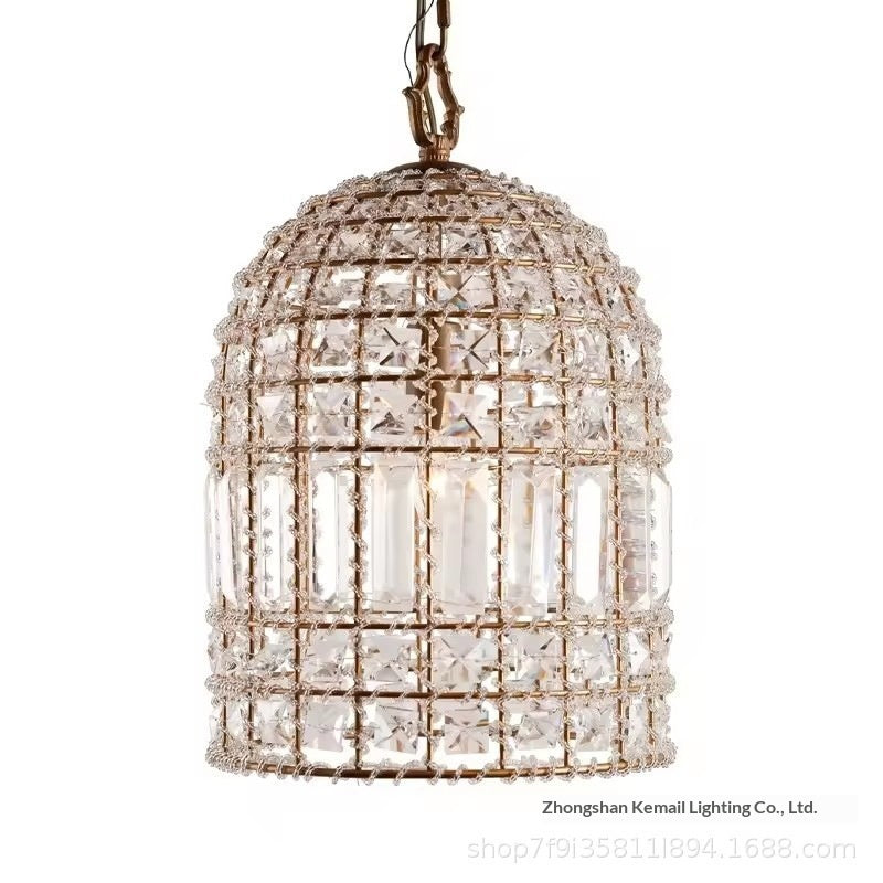 Retro Corridor Hallway French Style Chic Crystal Chandelier