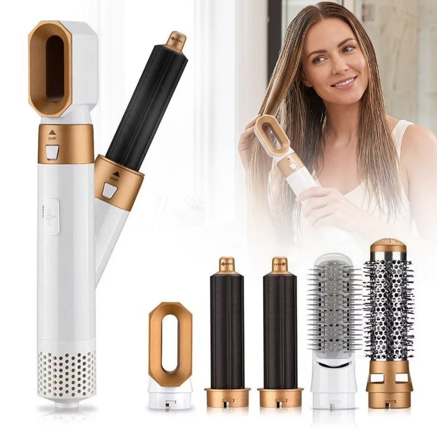 5 In 1 Professional Hair Curler Dryer Styler Curler Straightener Hot Air Brush