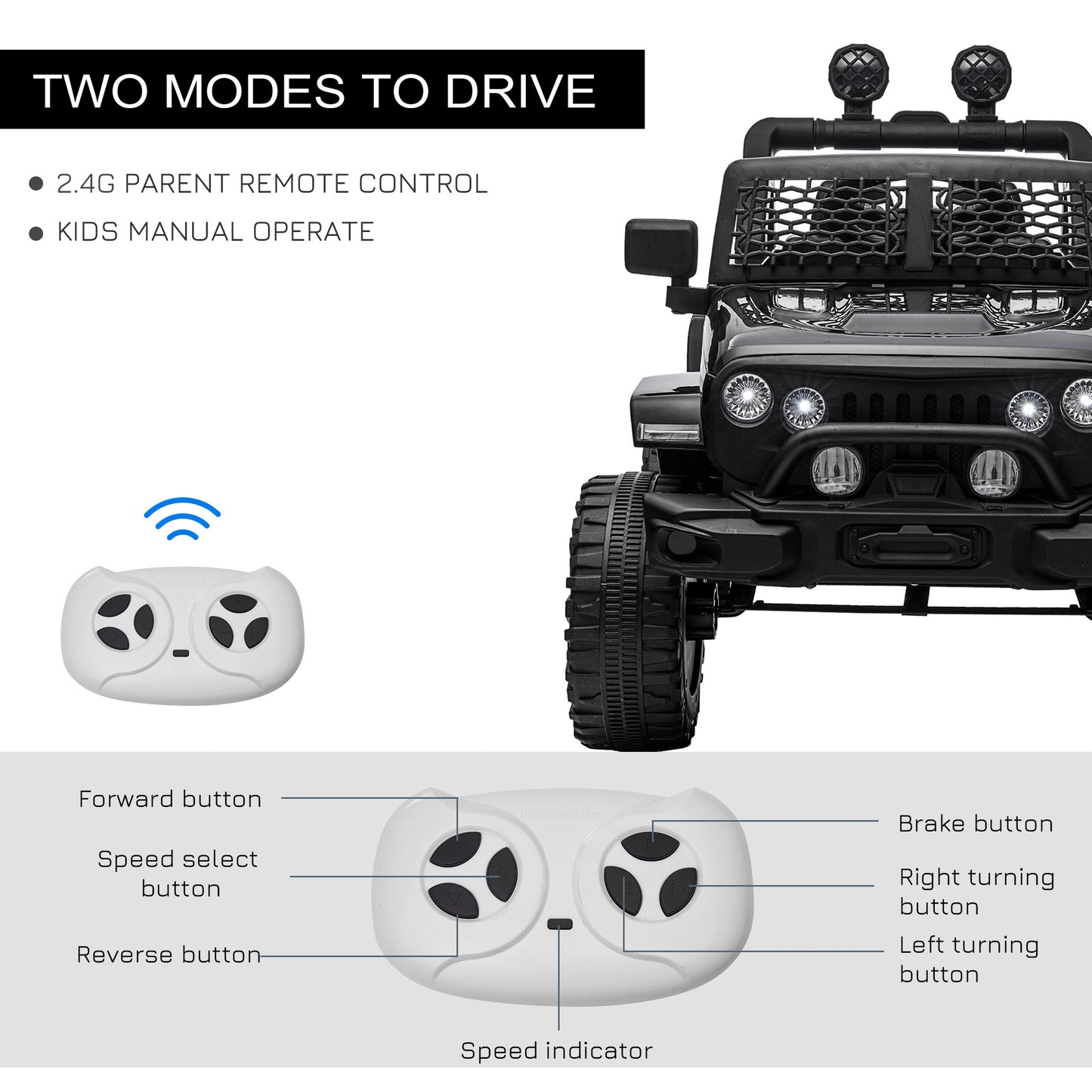 12V Battery Powered Kids Ride On Car Off Road Truck Toy w/ Parent Remote
