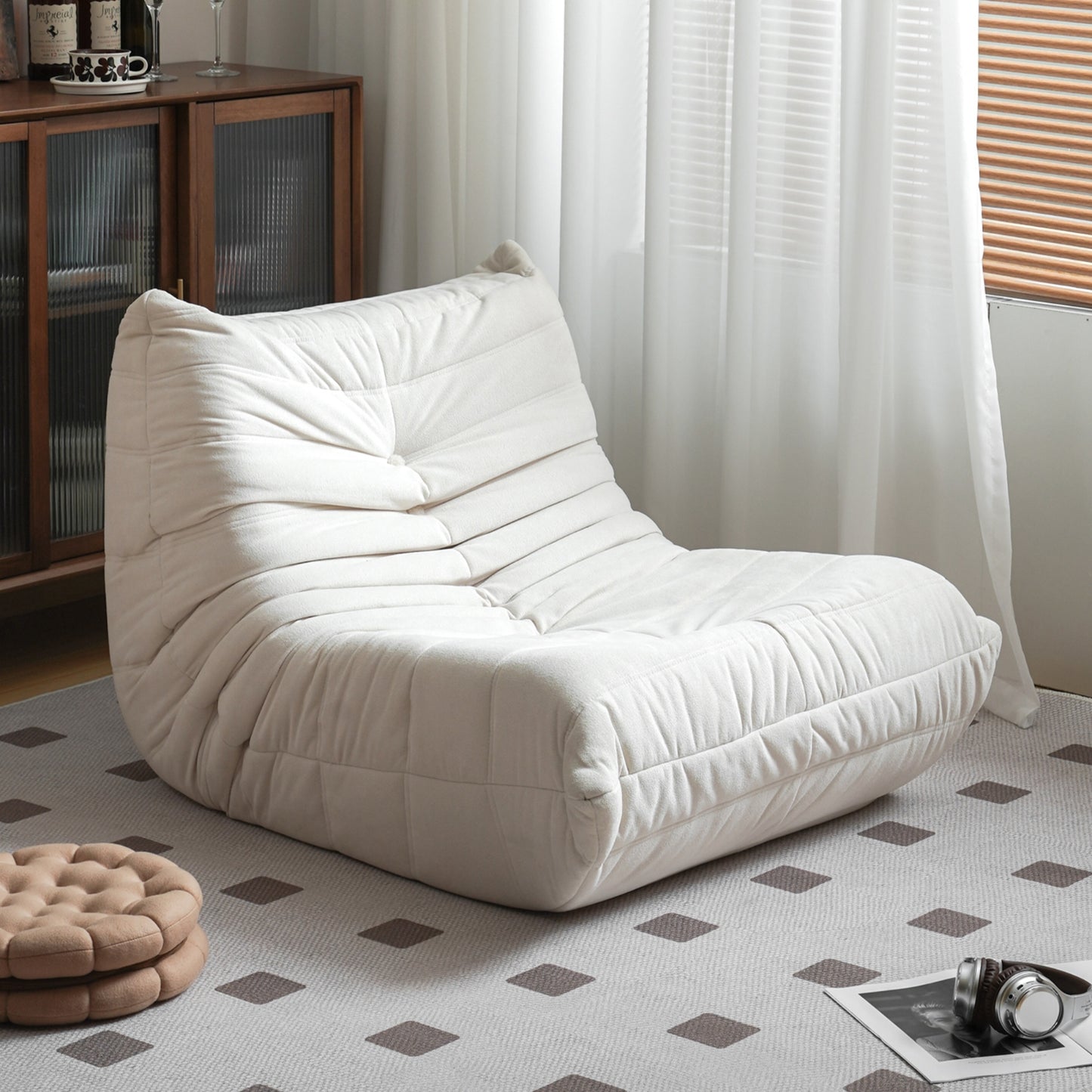 No Installation Bean Bag Chair Big Beanbag Chair For Adults Bean Bag Lounger Foam Chair For Home, Ap