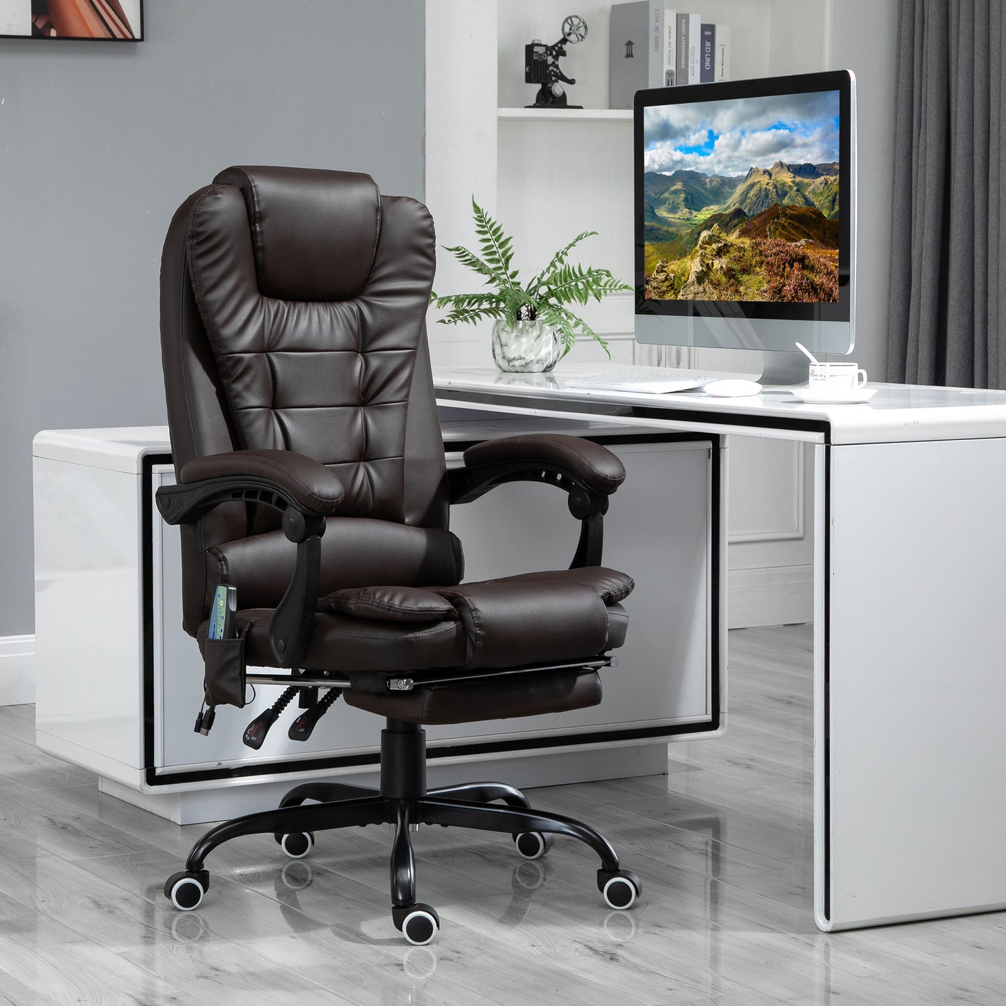 7-Point Vibrating Massage Office Chair High Back Massaging Office Desk Chair with Lumbar Support
