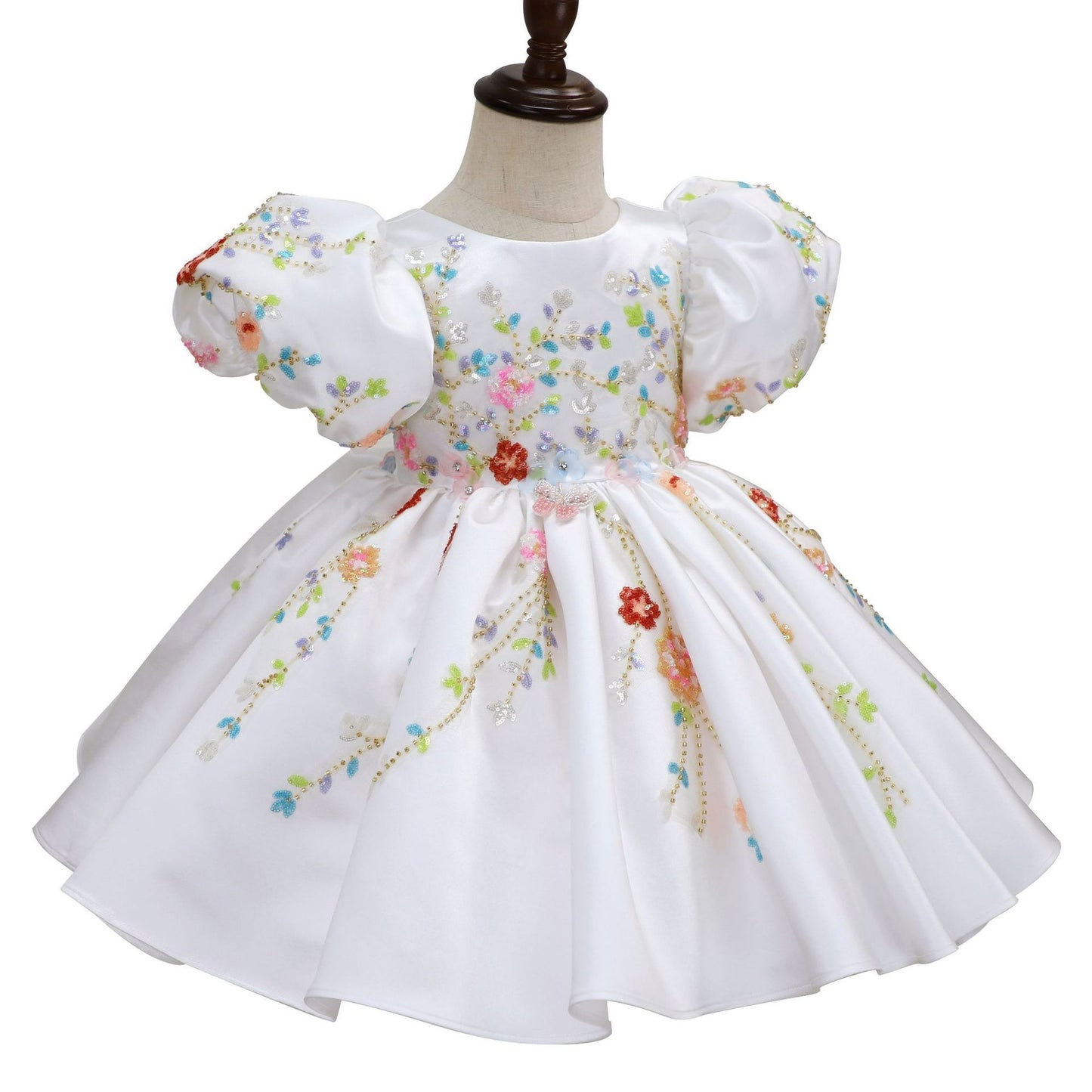 Girls' Versatile Leisure Handmade Applique Luxury Party Dress