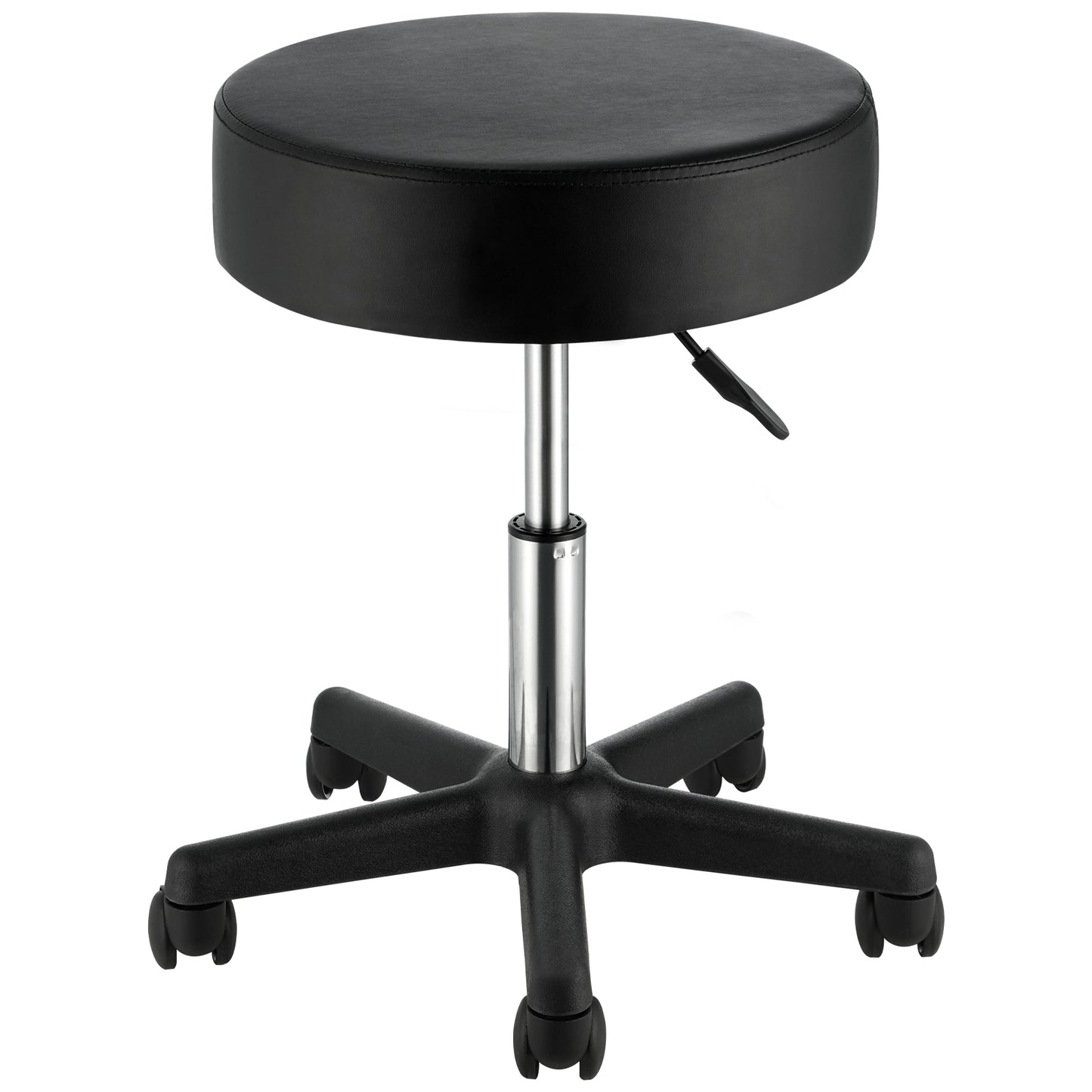 VEVOR Rolling Stools With Wheels, 400 LBS Weight Capacity Adjustable Height Stool With Ultra Thick Seat Cushion, Swivel Stools Chair For Salon, Bar, Home, Office, Tatoo, Medical, Massage, Black