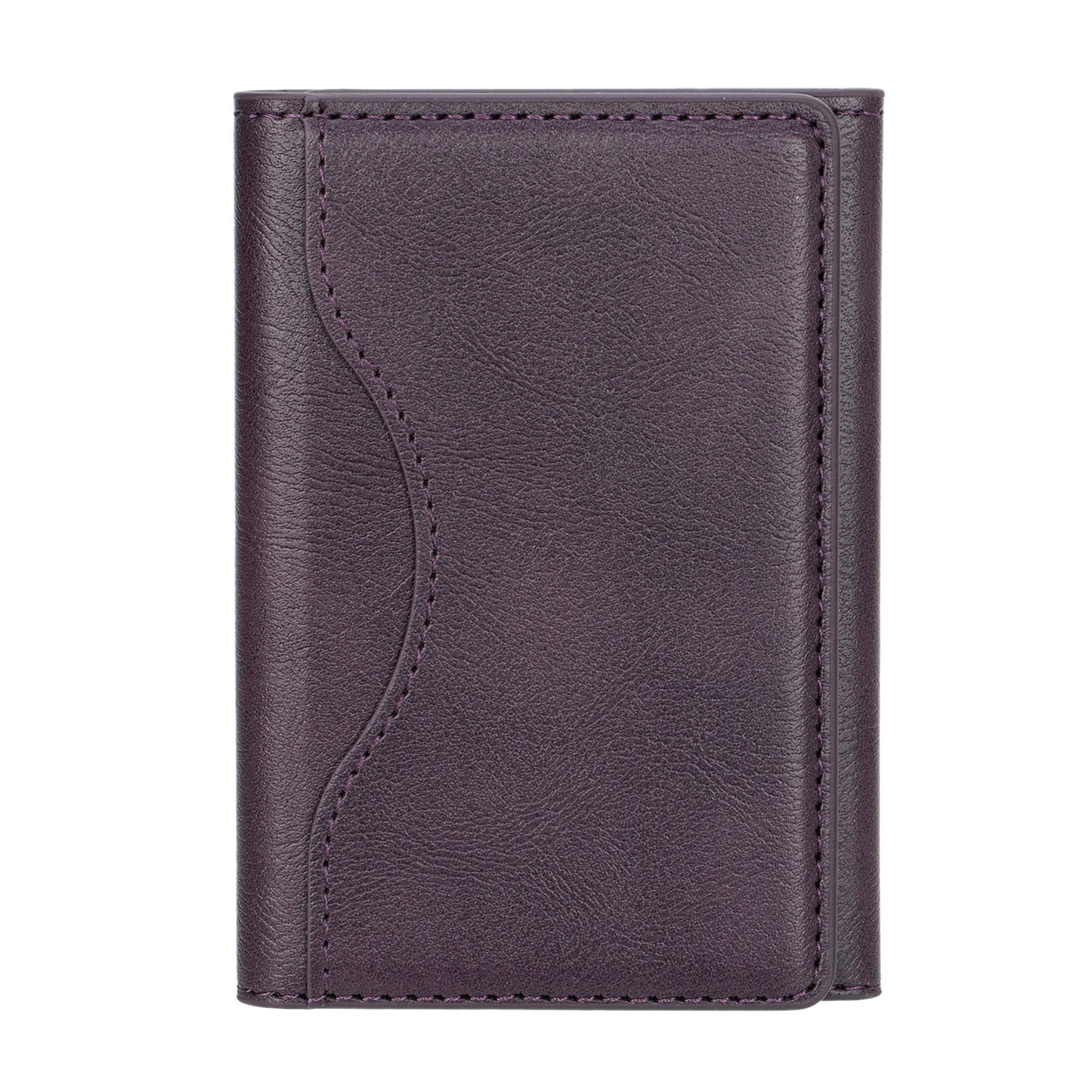 Leather Tri-fold Magnetic Wallet Card Holder