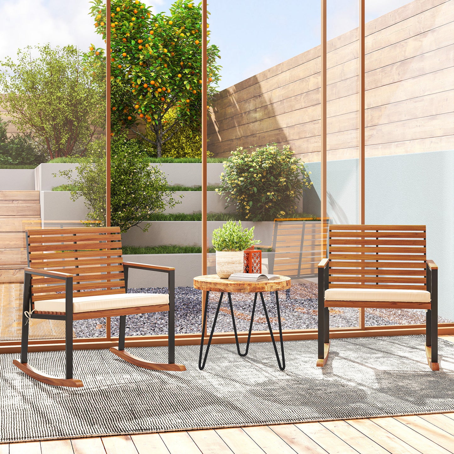 Outdoor Lawn Rocking Chair Set of 2