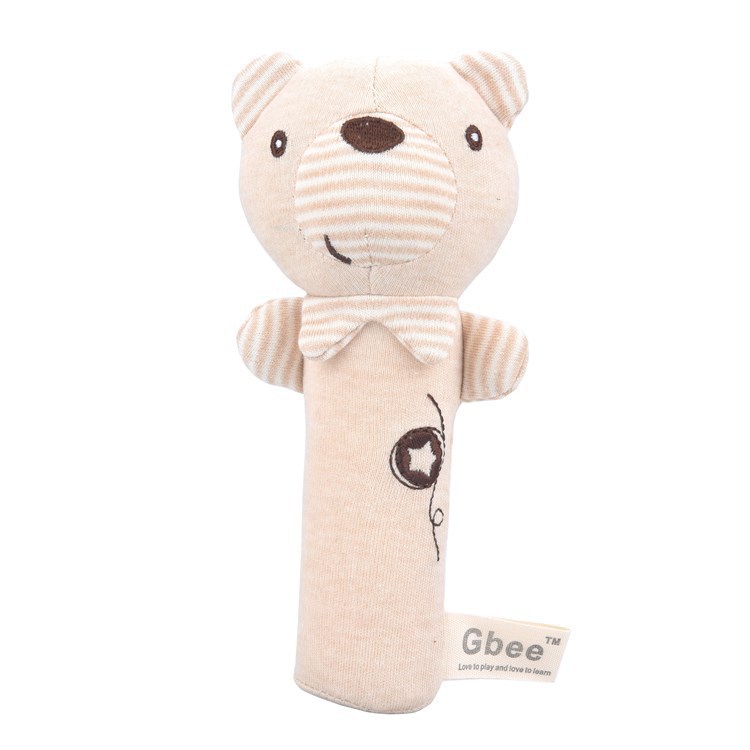 Baby Rattle Plush Early Education Animal Toy Round Rattle Stick Baby Soothing Toy
