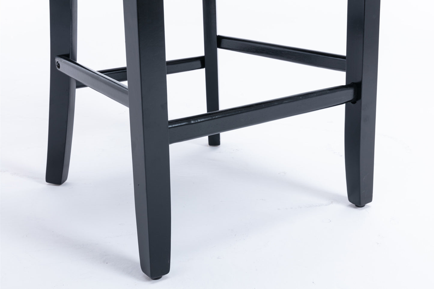 Contemporary Velvet Upholstered Barstools With Button Tufted Decoration And Wooden Legs, And Chrome
